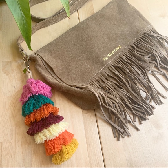 The Wolf Gang Suede Bohemian Tassel Fringe Bag - Picture 2 of 7
